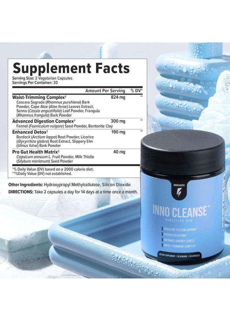 innosupps إنو كلينز - مركب تقليم الخصر | دعم ومساعدة للجهاز الهضمي | تقليل الانتفاخ | تحسين مستويات الطاقة | خالي من الجلوتين، مناسب للنباتيين - Image 5