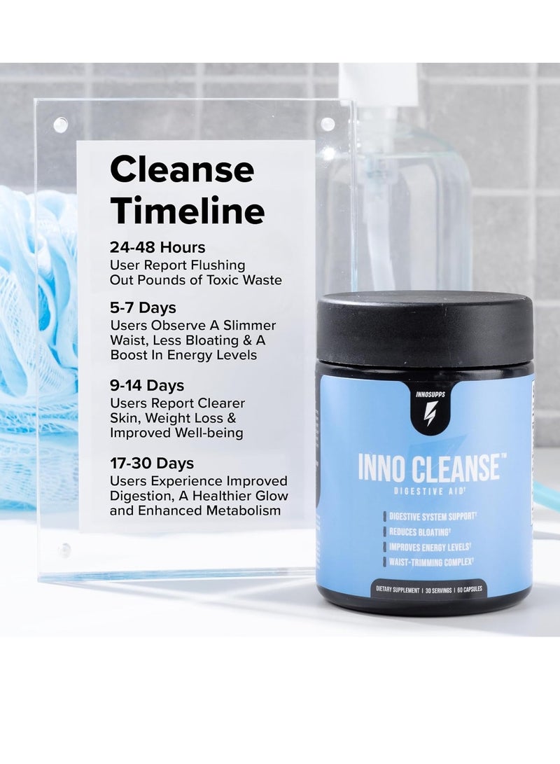 innosupps إنو كلينز - مركب تقليم الخصر | دعم ومساعدة للجهاز الهضمي | تقليل الانتفاخ | تحسين مستويات الطاقة | خالي من الجلوتين، مناسب للنباتيين - Image 3