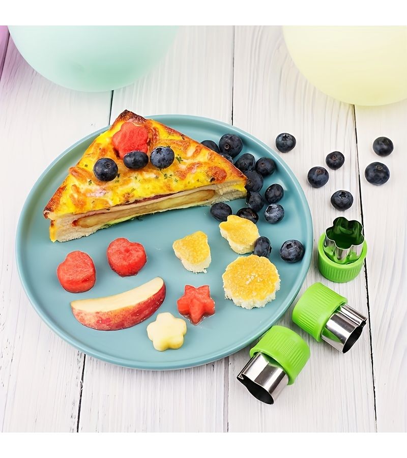 9pcs Vegetable Cutting Mold Sandwich Cookie Biscuit Stamp Fruit Shapes - Image 4
