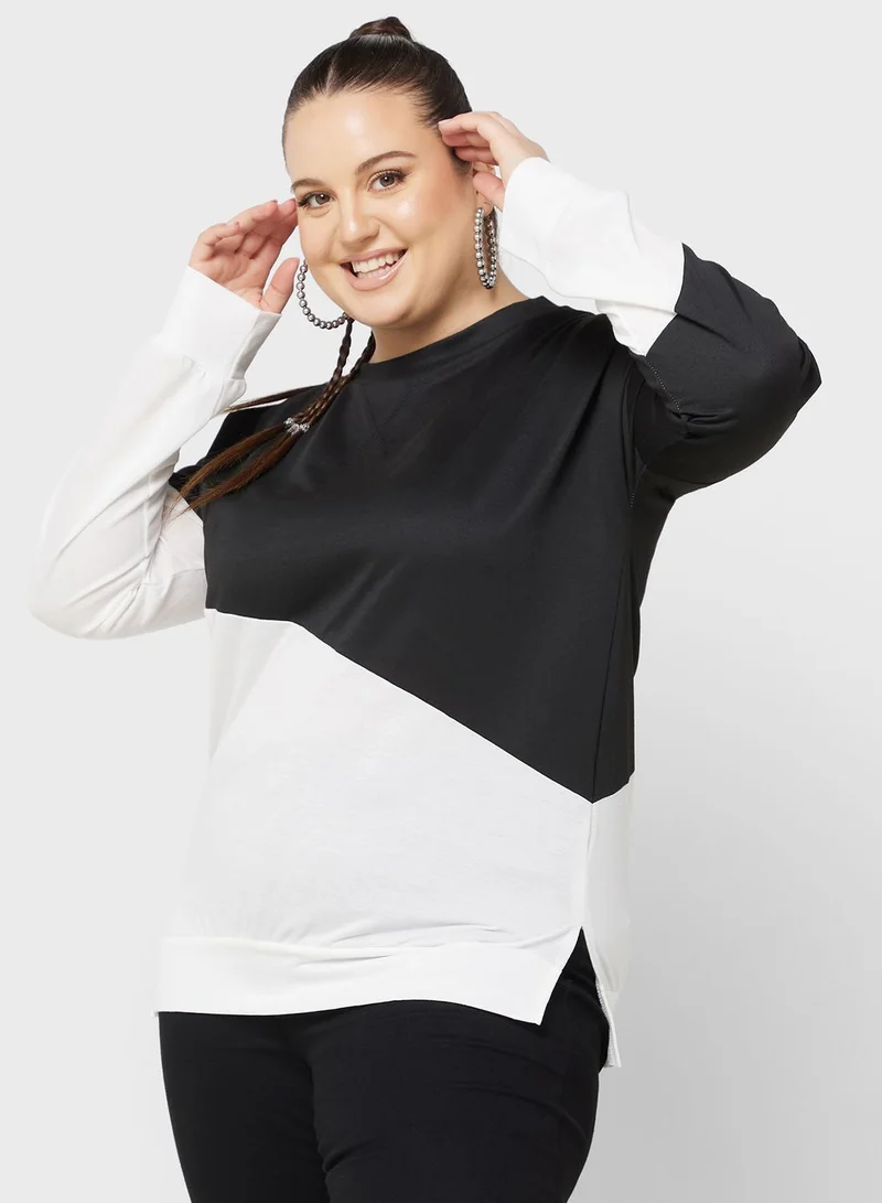 Ginger Plus Colourblock Detail Sweatshirt