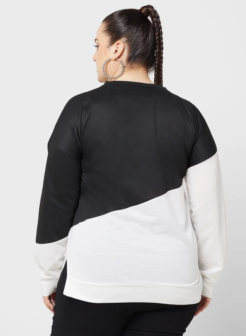 Ginger Plus Colourblock Detail Sweatshirt