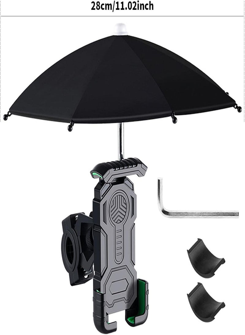 GGOOT Motorcycle Phone Mount | Motorcycle Handlebar Cell Phone Clamp With Umbrella | Quick Install Handlebar Clip for Bicycle Scooter, Cell Phone Clamp for 4.7-7 Inch Phone  - Image 4