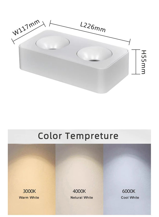 2 Light Bar Ceiling Spotlights LED 20W Warm White 3000K For  Indoor Living Room Kitchen Dining Bedroom Kitchen Lounge With LED Bulbs Lamp  - Image 4