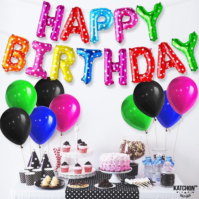 KatchOn, Rainbow Happy Birthday Balloon Banner - 16 Inch | Rainbow Balloons for Happy Birthday Decorations | Kids Theme Birthday Decorations | - Image 3