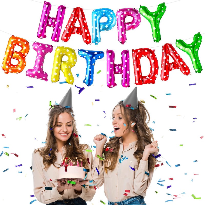KatchOn, Rainbow Happy Birthday Balloon Banner - 16 Inch | Rainbow Balloons for Happy Birthday Decorations | Kids Theme Birthday Decorations | - Image 2
