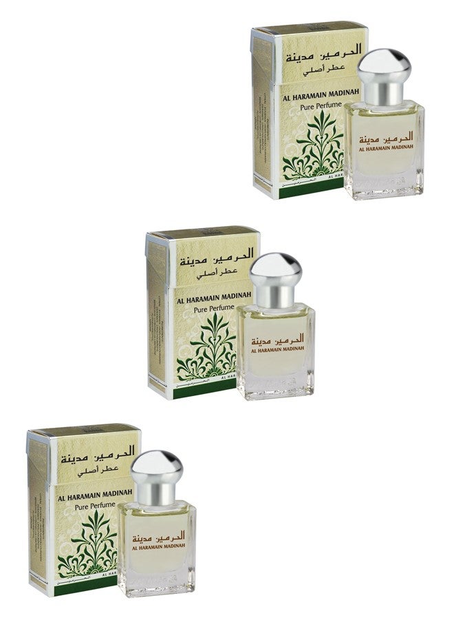 الحرمين 3 قطع زيت عطري الحرمين المدينة 15 مل – للجنسين - Image 1