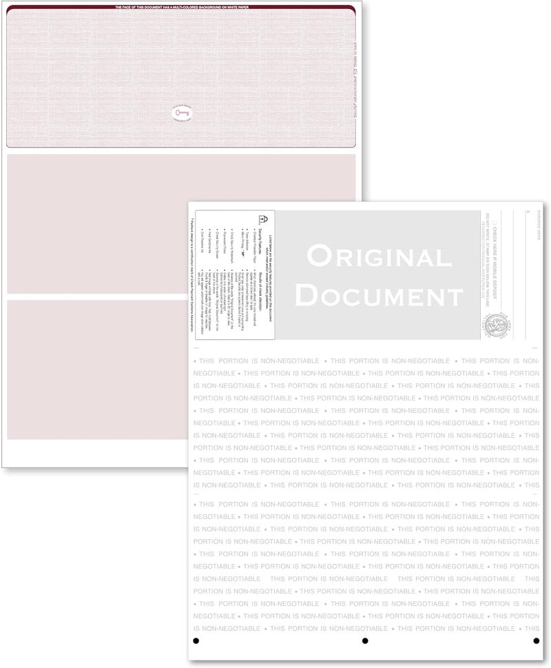 CAROUSELCHECKS Blank High Security Top Computer Checks, 250 Burgundy Checks - Image 2