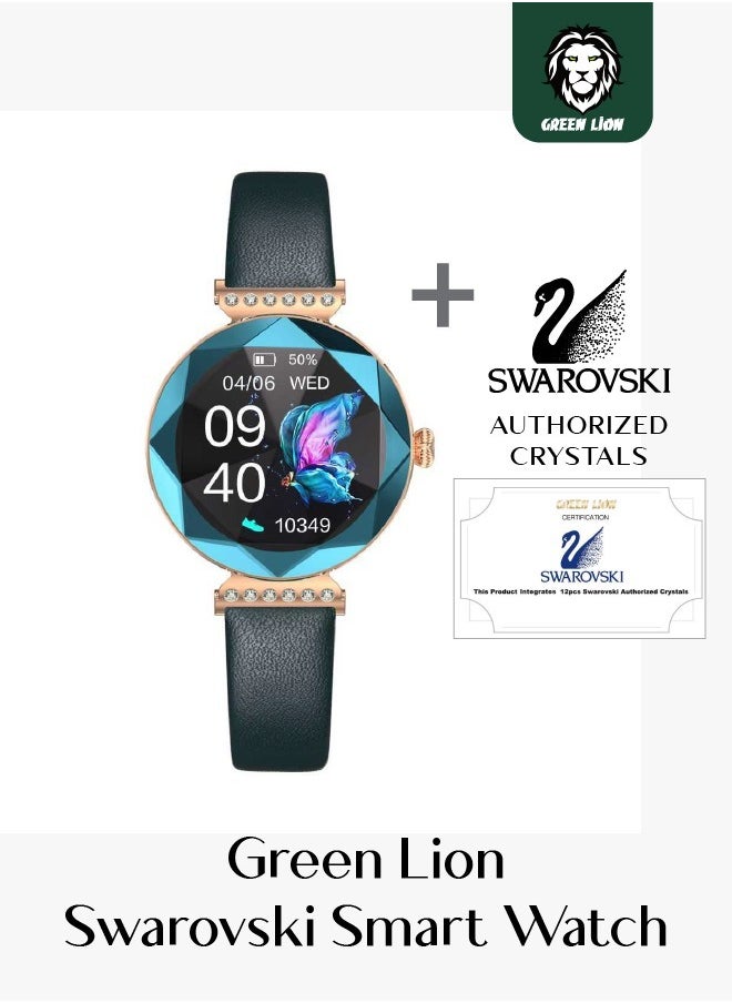 GREEN LION - Smart Watch / Swarovski Crystals / Step Count/Mileage walk/ Calories Count/ Sport Mode/ Music Control/ Women Health/Heart Rate - Blue - Image 1