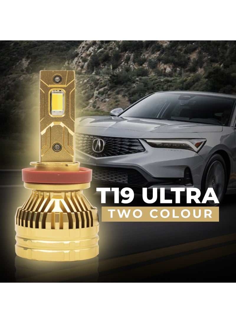 Toby's T19Ultra H11 65W/Piece Power Original Tested LED Headlight Assembly 6500 High Beam Lumens & Low Beam 6500 Lumens Bright Color With Temperature (6500K,4300K)
