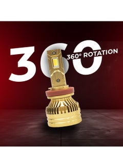 توبيز مجموعة مصابيح أمامية LED أصلية مختبرة من Toby's T19Ultra H11 بقوة 65 واط/قطعة، شعاع عالي 6500 لومن وشعاع منخفض 6500 لومن، ألوان زاهية مع درجة حرارة (6500 كلفن، 4300 كلفن)  - Image 4