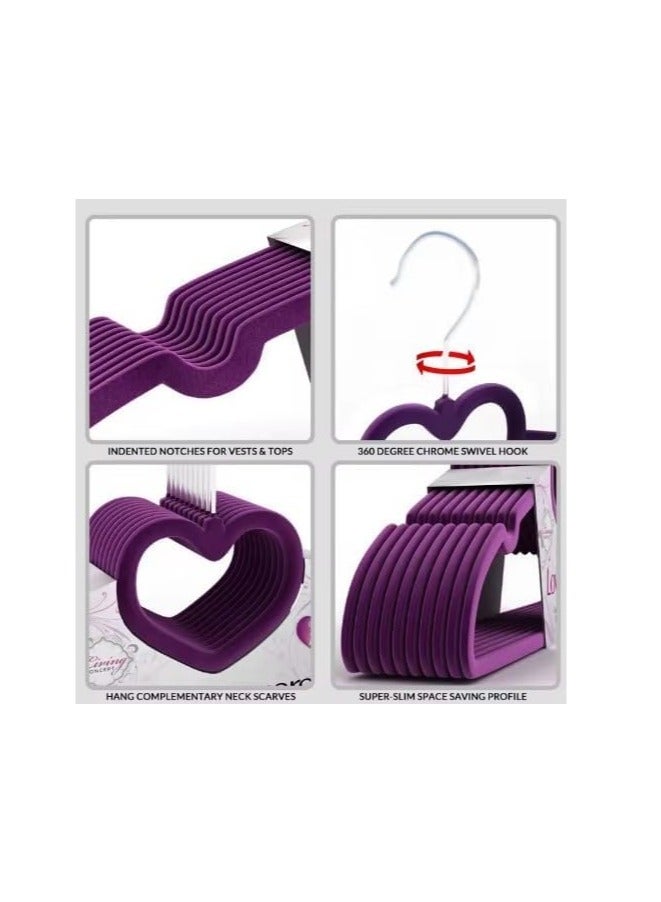 5-Piece Velvet Clothes Hangers - High-Quality Plastic Hangers with Non-Slip Velvet Coating, 42.5 × 24 cm, 360° Rotating Hook, Heavy-Duty Coat Hangers, Ideal for Shoulder less Clothes (comes with Multi-Color) - Image 5