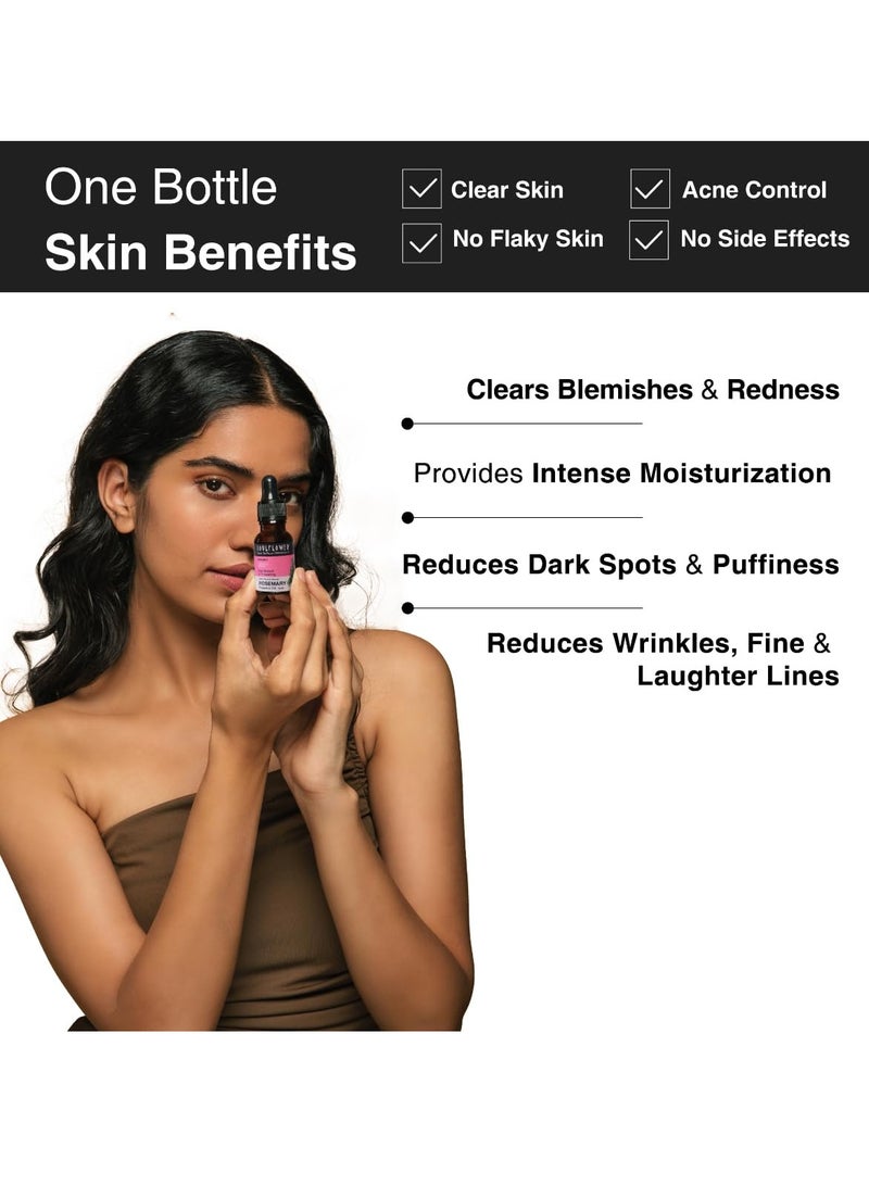 Soulflower Rosemary Essential Oil for Hair Growth Hair Fall Control and Nourishment Skin Care Clinically Tested and Ecocert Certified Organic 100% Pure Natural Undiluted 15ml - Image 2