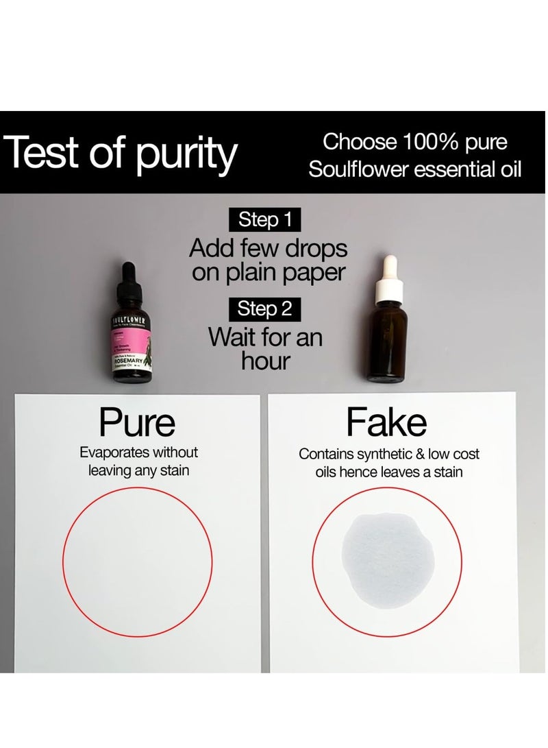 Soulflower Rosemary Essential Oil for Hair Growth Hair Fall Control and Nourishment Skin Care Clinically Tested and Ecocert Certified Organic 100% Pure Natural Undiluted 15ml - Image 4