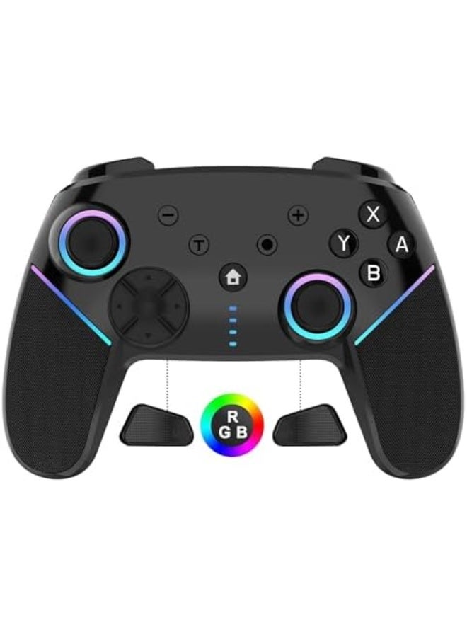 Switch Controller, Compatible with Nintendo Switch, Lite, OLED - Cool LED Light, Programmable Buttons, 6-Axis Gyro, Adjustable Turbo, 4-Speed Dual Vibration, Wake-Up Function - Image 1