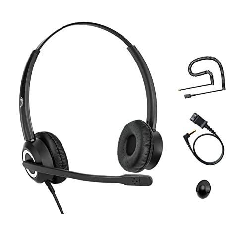daily headset Cisco Headset Noise Cancelling Mic Compatible with Cisco Phone 6841 6871 7941g 7961g 7971g 8811 8845 8865 8941 8961 Series Models Includes U10 RJ9 Cord and 3.5mm Smartphone Adapter - Image 1