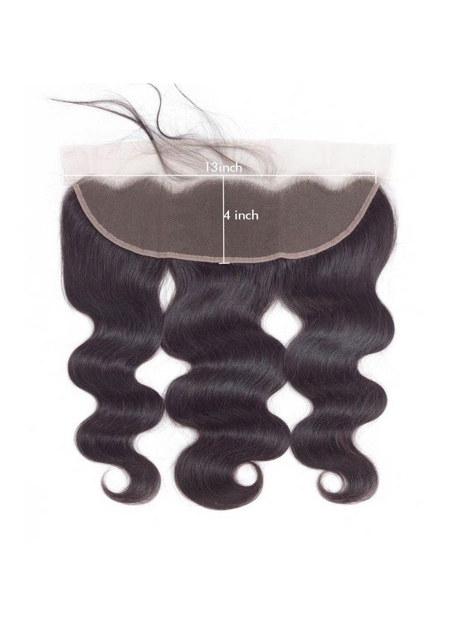 CHEEON 13x4 Transparent Lace Frontal Closure 18 inches Brazilian Body Wave Human Hair Frontal 150% Density Brazilian Virgin Hair Frontal Closures Natural Black Color - Image 3
