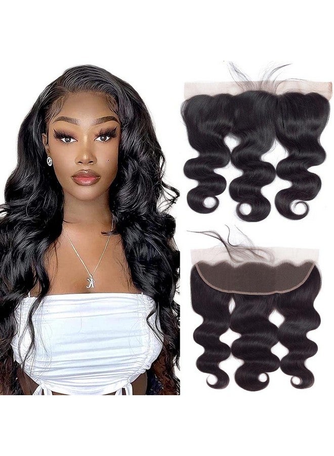 CHEEON 13x4 Transparent Lace Frontal Closure 18 inches Brazilian Body Wave Human Hair Frontal 150% Density Brazilian Virgin Hair Frontal Closures Natural Black Color - Image 1