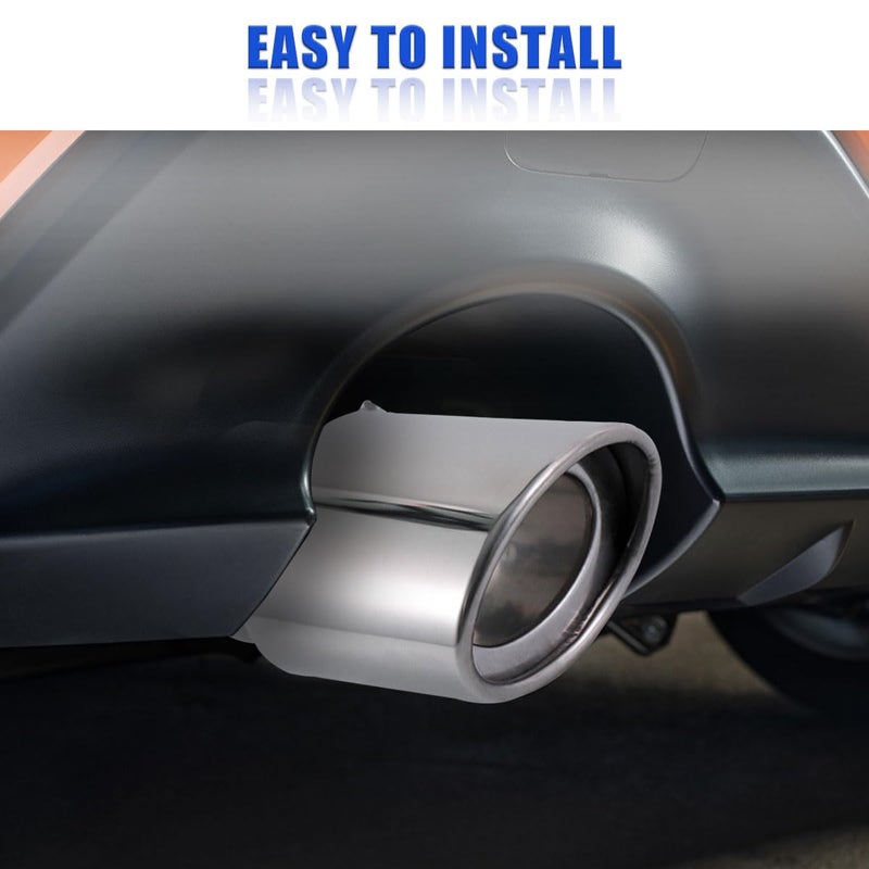 DUSCOKE Stainless Steel Car Exhaust Tip, 2.5" Inlet 3.4" Outlet Chrome Tail Throat Pipe Exhaust Muffler Pipe Tip Fit 1.5"- 2.25" Diameter Pipes, Exhaust Tailpipe Car Modification Accessory (Straight) - Image 4