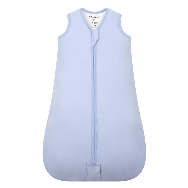 BIBS حقيبة نوم شتوية للأطفال من موسبيرز 2.5 توغ، كيس نوم للأطفال قابل للارتداء ببطانية 100% قطن لحقيبة نوم للأطفال من 0-24 شهر (ضباب أزرق، 12-18 شهر) - Image 1