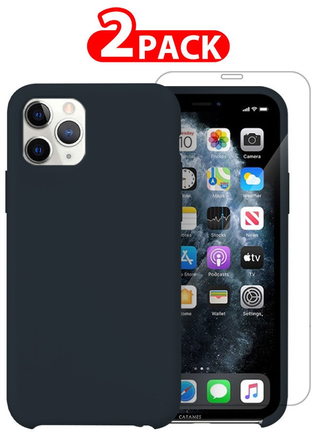 CATANES [for iPhone 11 Pro Max] 2 Pack Silicone Case and Screen Protector Shockproof Protective Case Anti Scratch Smooth Case Cover - Image 1