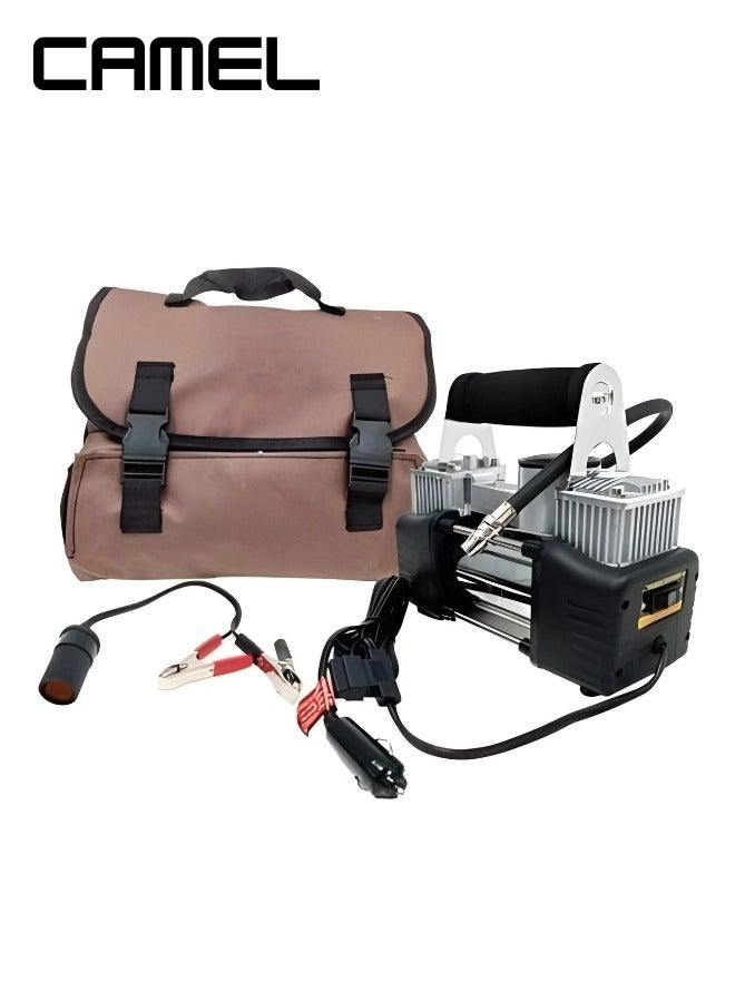 كاميل منفاخ هواء و ضاغط إطارات السيارة 2 بستم بأسطوانة مزدوجة شديد التحمل  مع حقيبة لسهولة الحمل والتخزين - Image 5