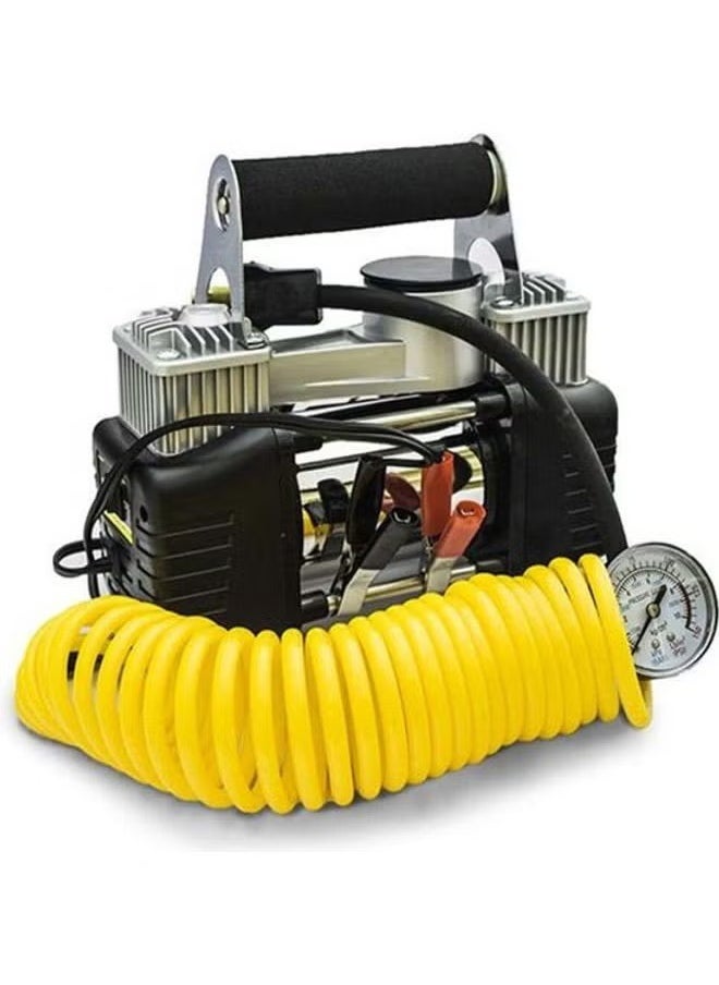 Safari - Heavy duty 2-piston double cylinder car tire inflator and tire compressor with bag for easy carrying and storage. - Image 1