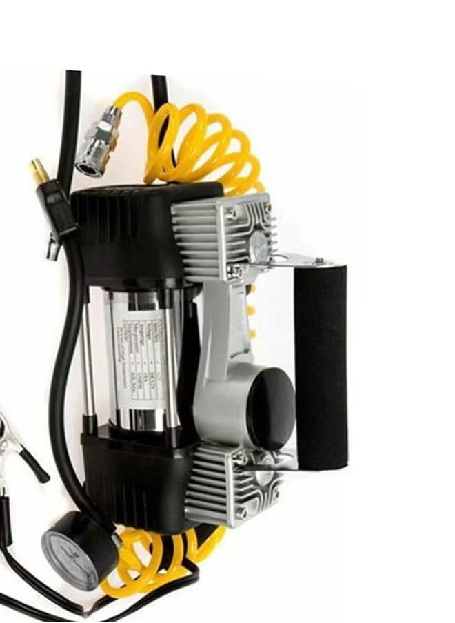 Safari - Heavy duty 2-piston double cylinder car tire inflator and tire compressor with bag for easy carrying and storage. - Image 1