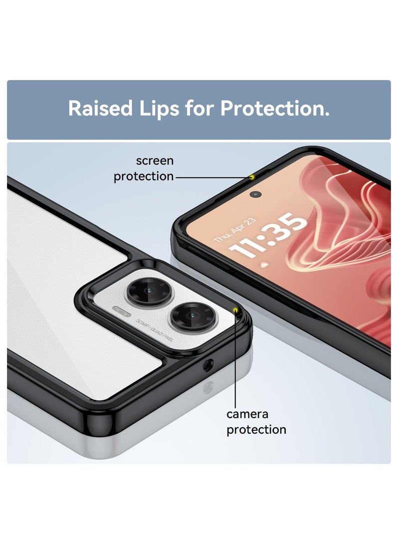 Fankalo [1+2 Sets] For Motorola Moto G35 Case & Screen Protector Transparent Frame Protective Cover with 2 Tempered Glass Screen Protector - Image 5