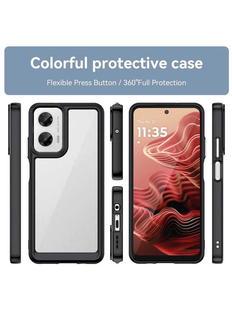 Fankalo [1+2 Sets] For Motorola Moto G35 Case & Screen Protector Transparent Frame Protective Cover with 2 Tempered Glass Screen Protector - Image 2