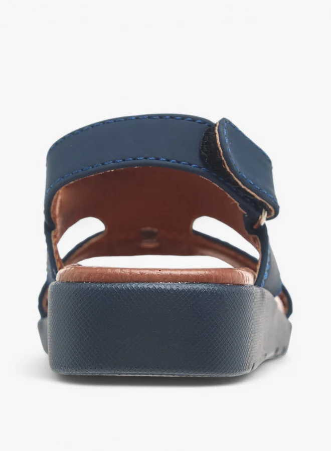 LBL by Shoexpress Textured Arabic Sandals with Hook and Loop Closure