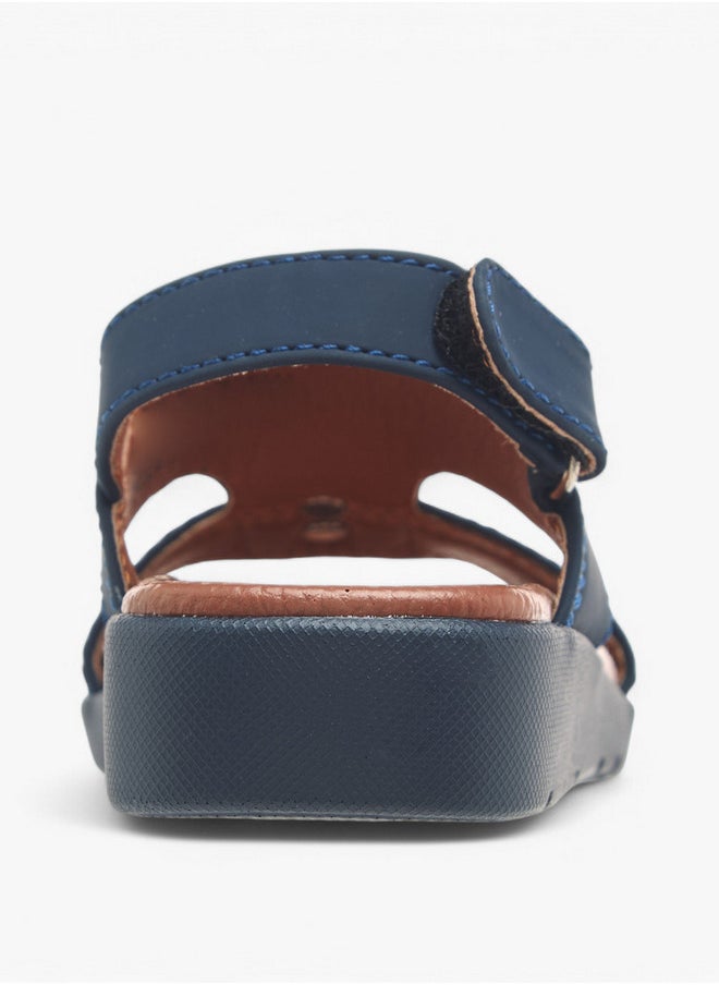 LBL by Shoexpress Textured Arabic Sandals with Hook and Loop Closure  - Image 4