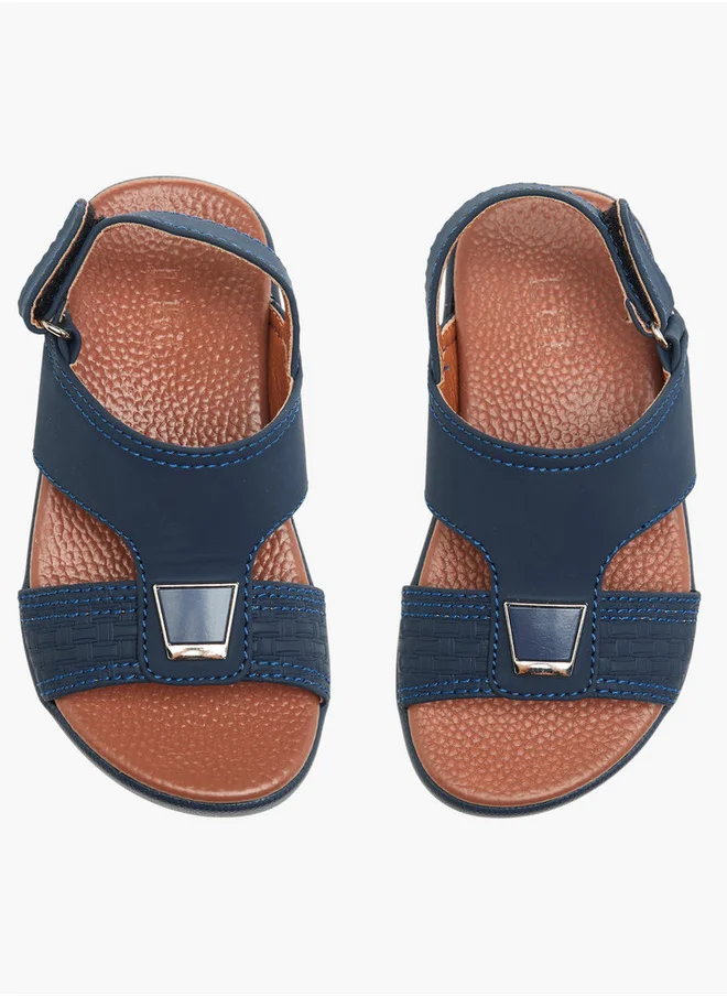 LBL by Shoexpress Textured Arabic Sandals with Hook and Loop Closure