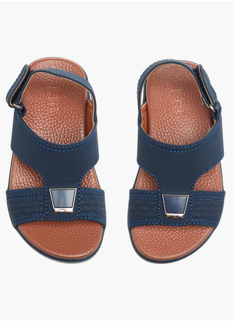 Textured Arabic Sandals with Hook and Loop Closure