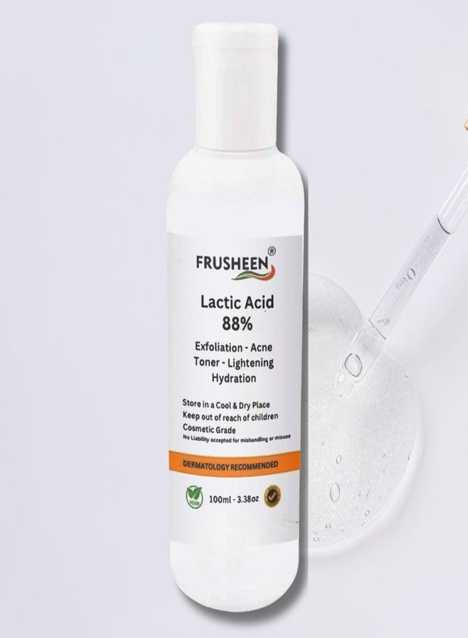 Frusheen مقشر سائل بحمض اللاكتيك بنسبة 88% لتقشير البشرة باستخدام أحماض ألفا هيدروكسي في تحضير السيروم والصابون والتونر والمنظفات والأقنعة للوجه والبشرة والجسم - 100 مل - Image 1