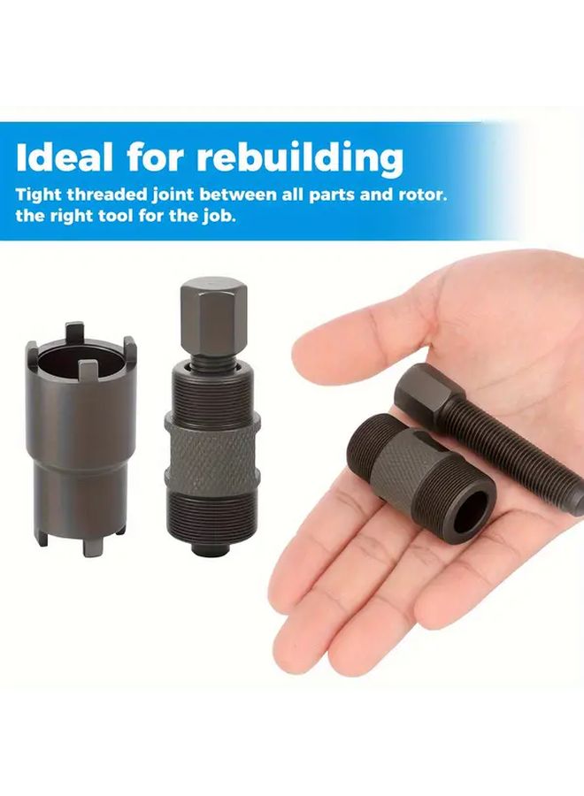 Black Two Piece Clutch Lock Nut Puller Wrench Tool For Flywheel Pulley 50cc 125cc 150cc - Image 2
