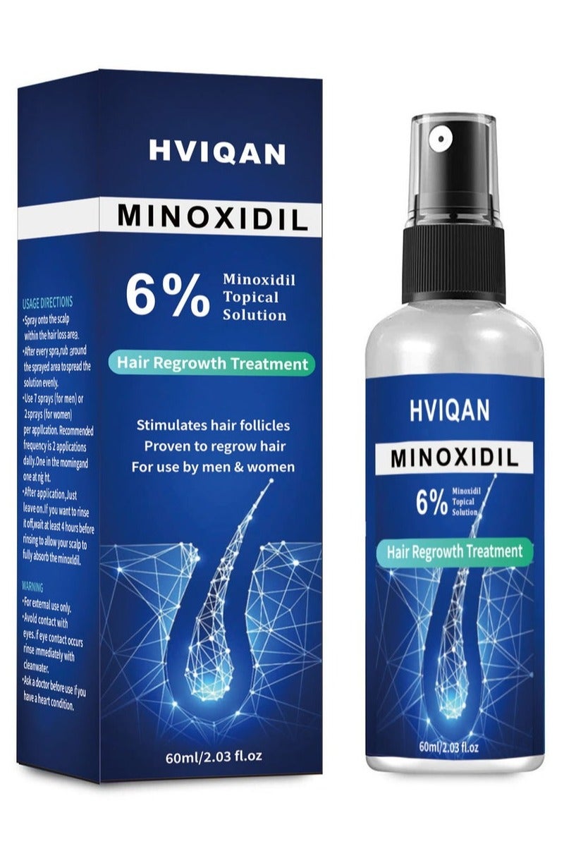 Hviqan 6% Minoxidil Hair Densifying Spray Scalp Nutrient Spray 60ml - Image 1