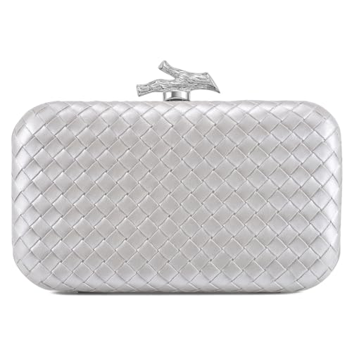 CHUNLI Clutch Purses for Women Evening/Wedding Chic Woven Bag Formal PU Leather Purse Designer Handbags for Women - Image 1