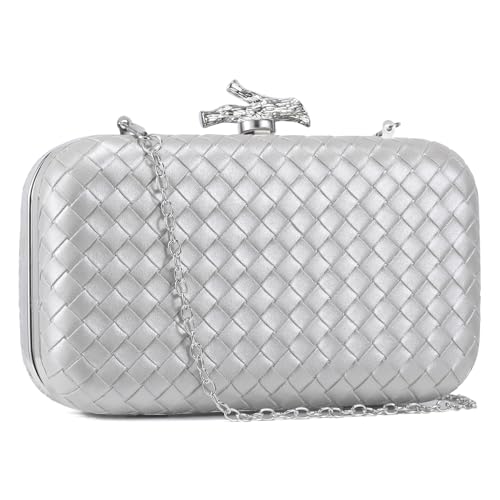 CHUNLI Clutch Purses for Women Evening/Wedding Chic Woven Bag Formal PU Leather Purse Designer Handbags for Women - Image 2
