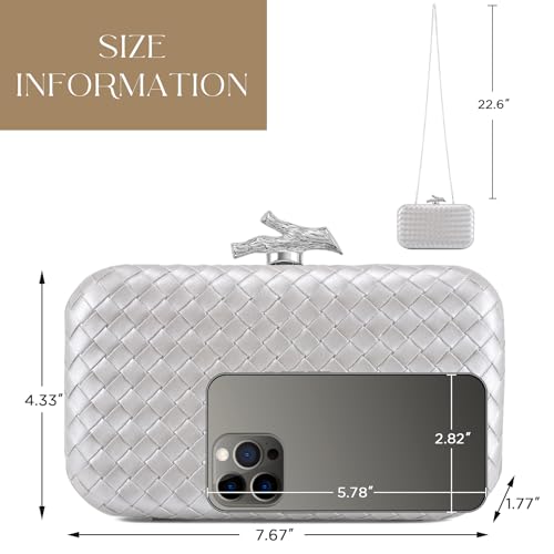 CHUNLI Clutch Purses for Women Evening/Wedding Chic Woven Bag Formal PU Leather Purse Designer Handbags for Women - Image 4