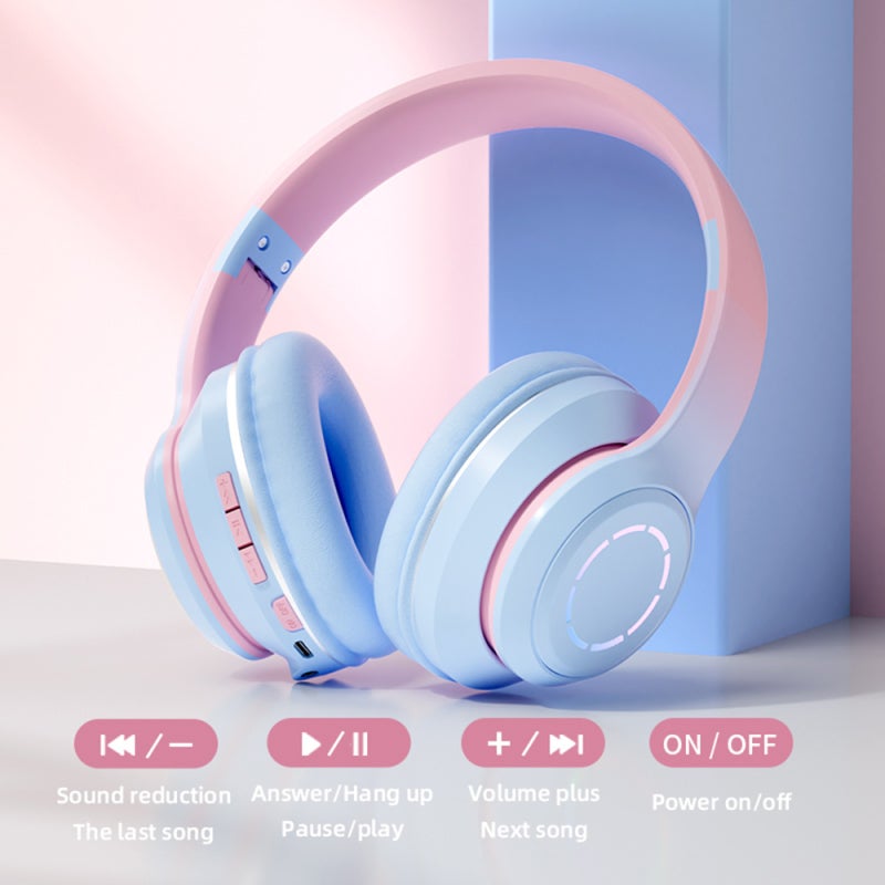 Bluetooth Headphones: Green BT5.2 Over Ear - 200Hrs Standby 8Hrs Playtime Foldable Wireless Headphones With Mic for Gaming Music PC Phone Kids Teens - Image 3