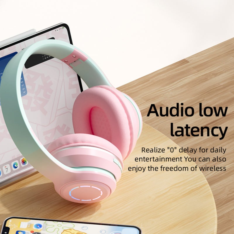 Bluetooth Headphones: Green BT5.2 Over Ear - 200Hrs Standby 8Hrs Playtime Foldable Wireless Headphones With Mic for Gaming Music PC Phone Kids Teens - Image 4