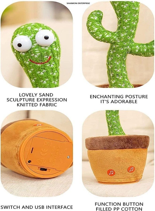 ZODAN Dancing Cactus Toy for Kids (1 Year Warranty) Talking Singing Children Baby Plush Electronic Toys Voice Recording Repeats What You Say LED Lights - Image 4