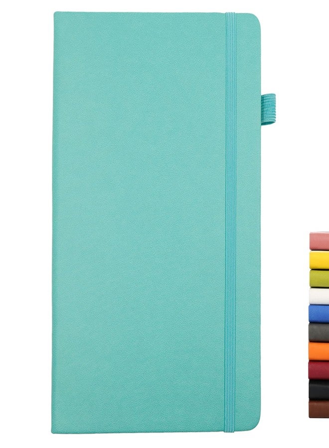 Deziliao Lined Journal Notebooks with Pen Loop, Hardcover Notebook Journal for Work, 100Gsm Premium Thick Paper with Inner Pocket, Medium 5.7"x8.4", （Cyan, Ruled） - Image 1