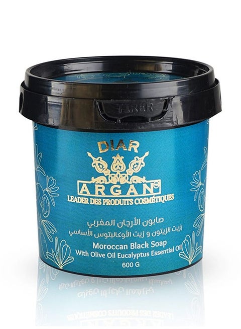 Diar Argan Moroccan Black Soap With Olive Oil Eucalyptus Essential Oil 600g