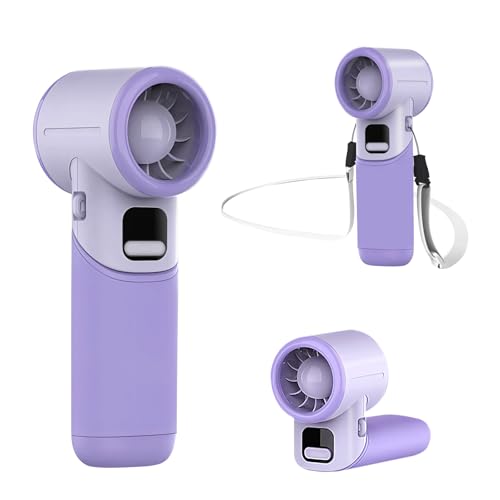 MERTTURM® Handheld Fan, Portable Mini Hand Fan, 3600mAh USB Rechargeable Turbo Fan[11H Cooling], Powerful Small Desk Fan with LED Display/5 Speed, Personal Foldable Fan for Home Travel Office Outdoor - Image 1