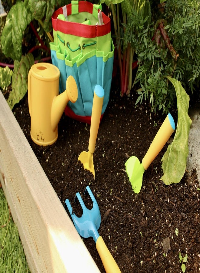 Seeding Square Kids Garden Tool Set - All-in-One Gardening Kit with Trowel, Shovel, Rake, Watering Can & Tote Bag - Durable, Safe & Fun Outdoor Activity for Children Ages 3+ - Image 4