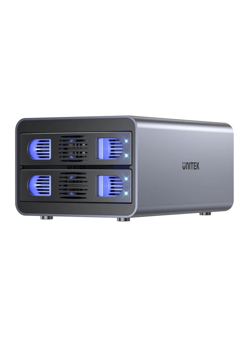 UNITEK 2-Bay USB-C RAID External Hard Drive Enclosure: High-Speed 10Gbps Data Transfer, Compatible with 2.5"/3.5" SATA HDD/SSD, Dual-Bay Docking Station with RAID 0/1/JBOD Support for Enhanced Data Protection - Image 1