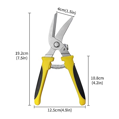 BOOSDEN Household Shears, Metal Sheet Cutters,Sharp Wire Cutters,Tin Snips Cut Tin,Metal Cutter,8 inch Pruning scissors Garden Scissors with Stainless Steel Blades - Image 2