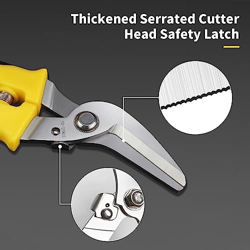 BOOSDEN Household Shears, Metal Sheet Cutters,Sharp Wire Cutters,Tin Snips Cut Tin,Metal Cutter,8 inch Pruning scissors Garden Scissors with Stainless Steel Blades - Image 3