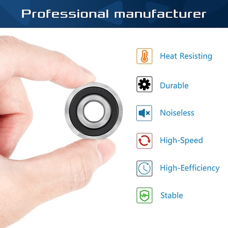 Sunluway ID 1/2" x OD 1-1/8" Flanged Ball Bearings 10PCs for Lawn Mower, Wheelbarrows, Carts & Hand Trucks Wheel Hub, Alternative to MTD,12118 ＆ Rotary 324 Etc. Double Seal Deep Groove Ball Bearings - Image 2